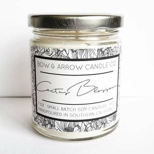 Cactus Blossom Natural Soy Candle 7 oz | Eco-Friendly Candle | Soy Candle | Cactus Candle | Spring Candle | Gift Idea | Floral Scented