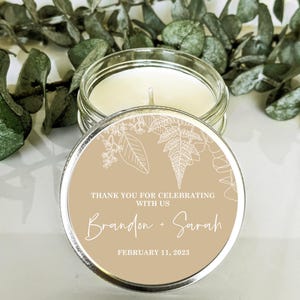 Bulk Set of Customized Favor Candles | Personalized Candle Favors for ...