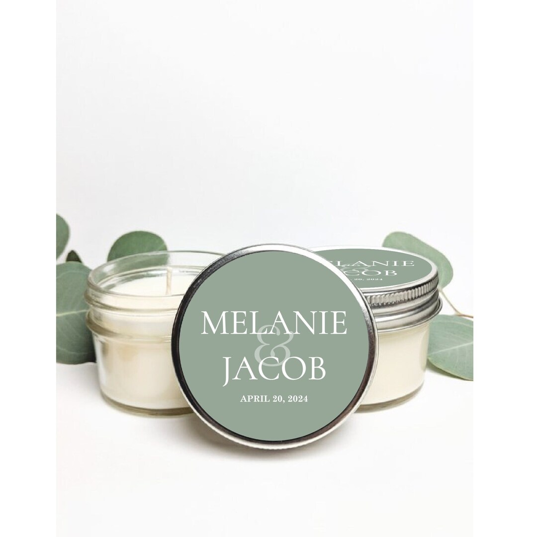 Custom Wedding Favor Candles | Set of 6 Candles Bulk Soy Candle Sets ...