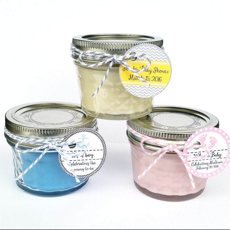 25 Baby Shower Favor Candles Mason Jar Favors Rustic Etsy
