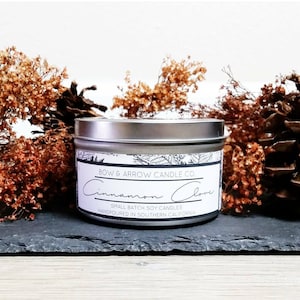 Cinnamon Clove Scented 8 oz Natural Soy Candle| 8 oz Tin Candle | Clove Soy Candle | Autumn Candle | Scented Soy Candle | Soy Candle| Gift