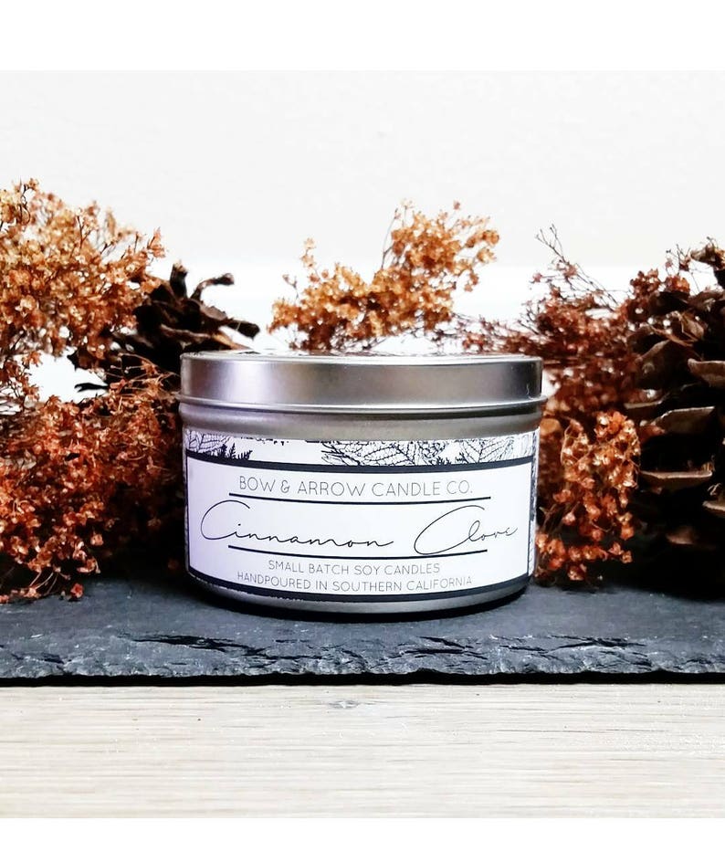 Cinnamon Clove Scented 8 oz Natural Soy Candle
