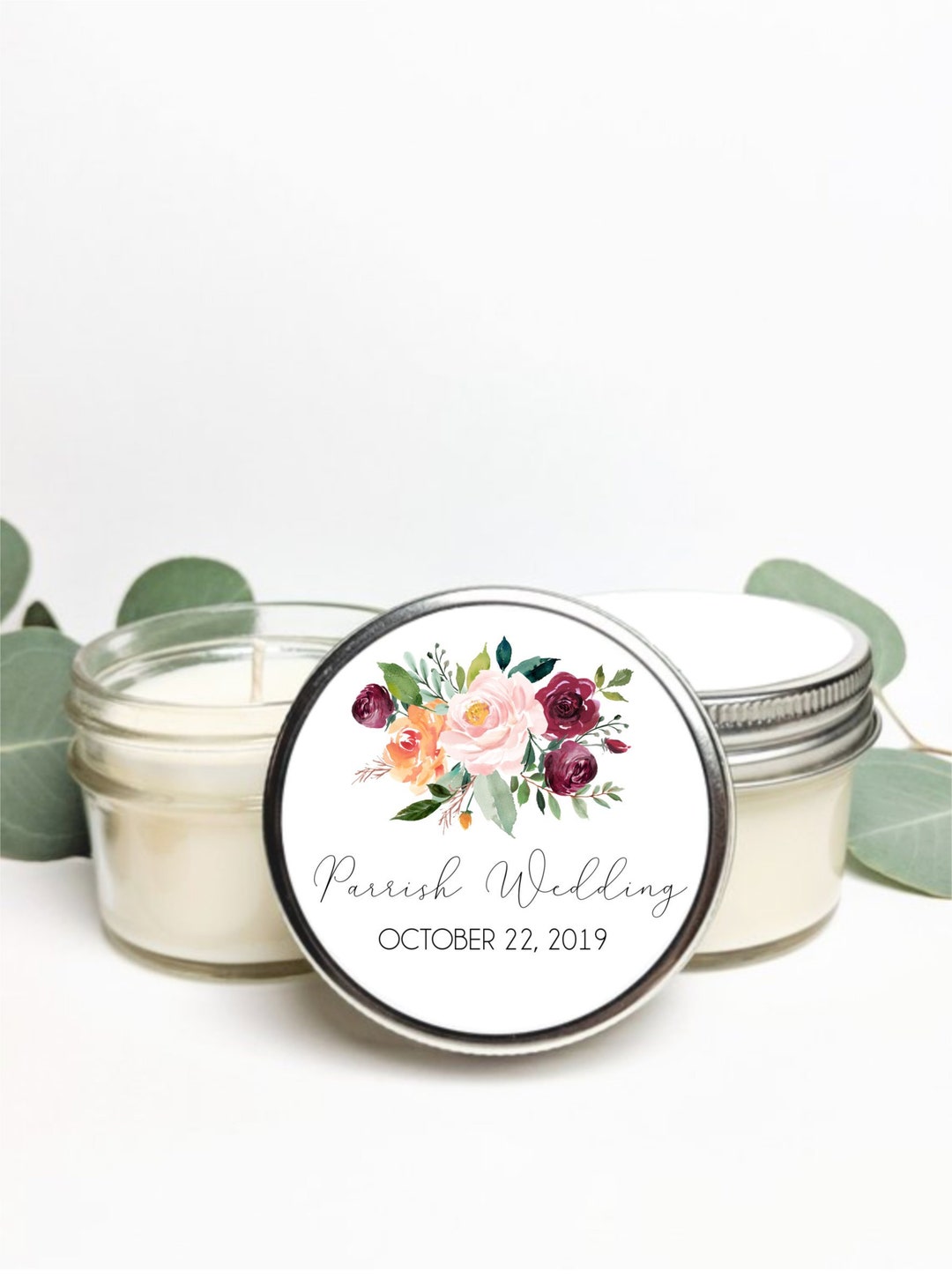 Bulk Set of Custom Wedding Favor Candles | Candle Wedding Favors ...