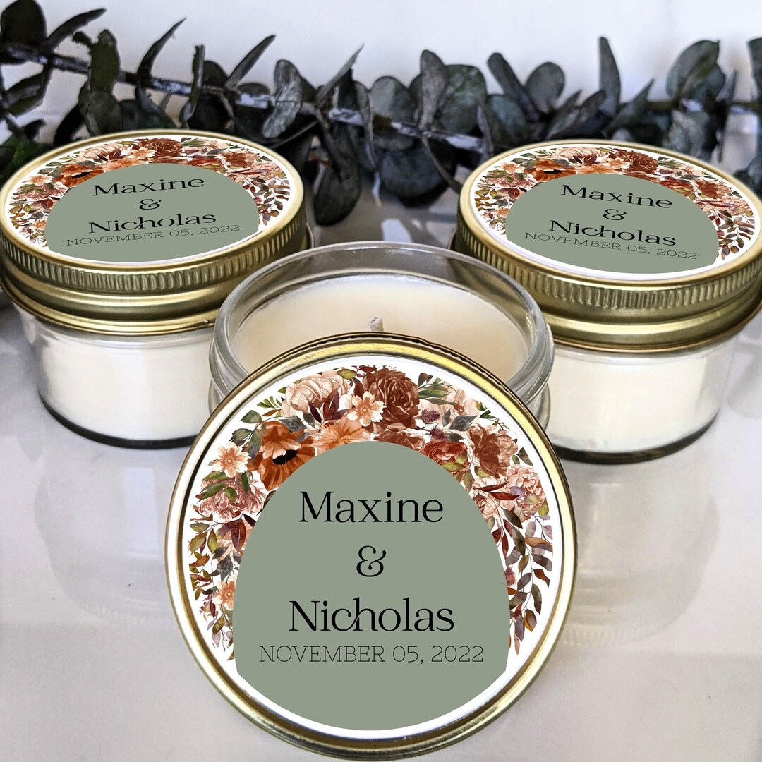 Bulk Customized Wedding Favor Soy Candles | Eco-friendly Gift ...