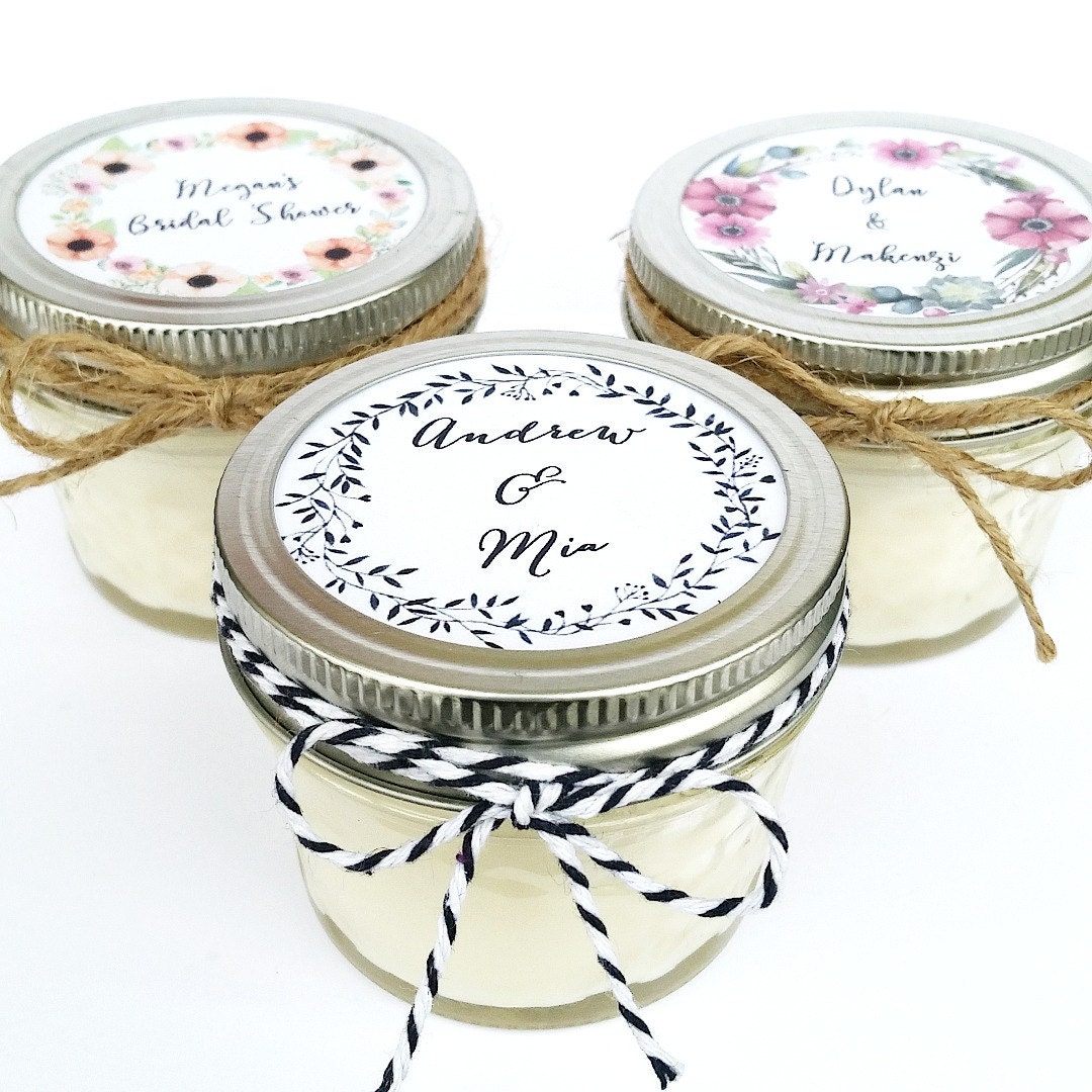 Wedding Favor Candles | Mason Jar Favors Rustic Favors | Wedding Candle ...