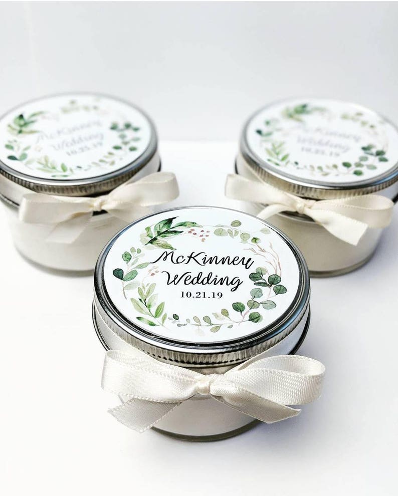 Wedding Favor Candles 50 Mason Jar Favors Botanical Favors Etsy