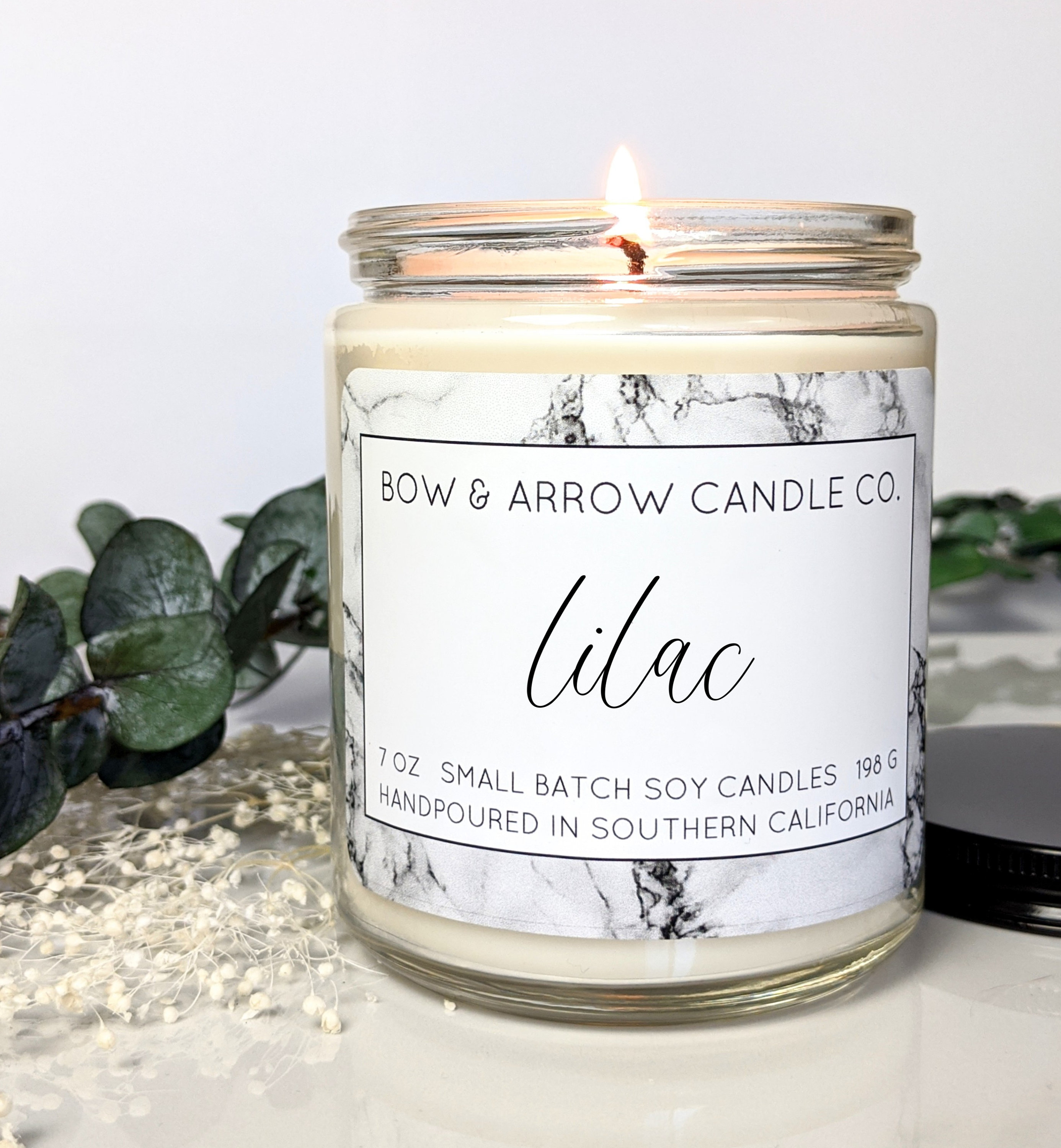 Bougie de Soja Naturelle Lilas Parfumée | Bougie en Pot 7 Oz Florale Bougies Idée Cadeau Pour Son Re