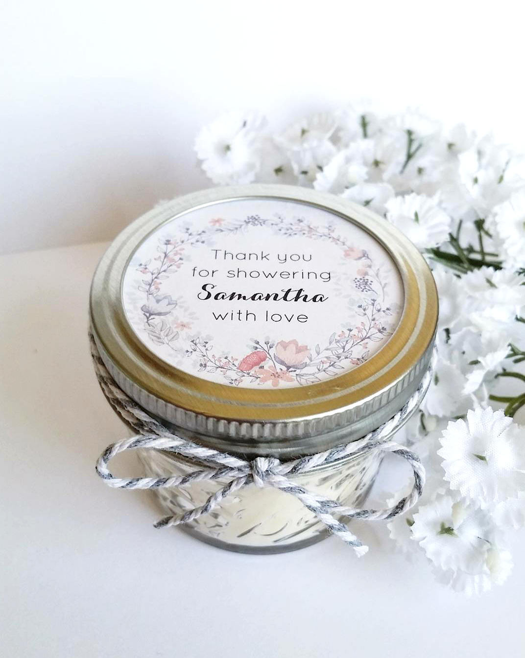 50 Baby Shower Favor Candles Mason Jar Favors Rustic Etsy