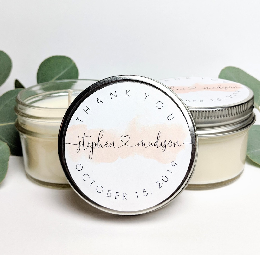 Bulk Set Customized Soy Candles | Mason Jar Favors | Custom Favors ...