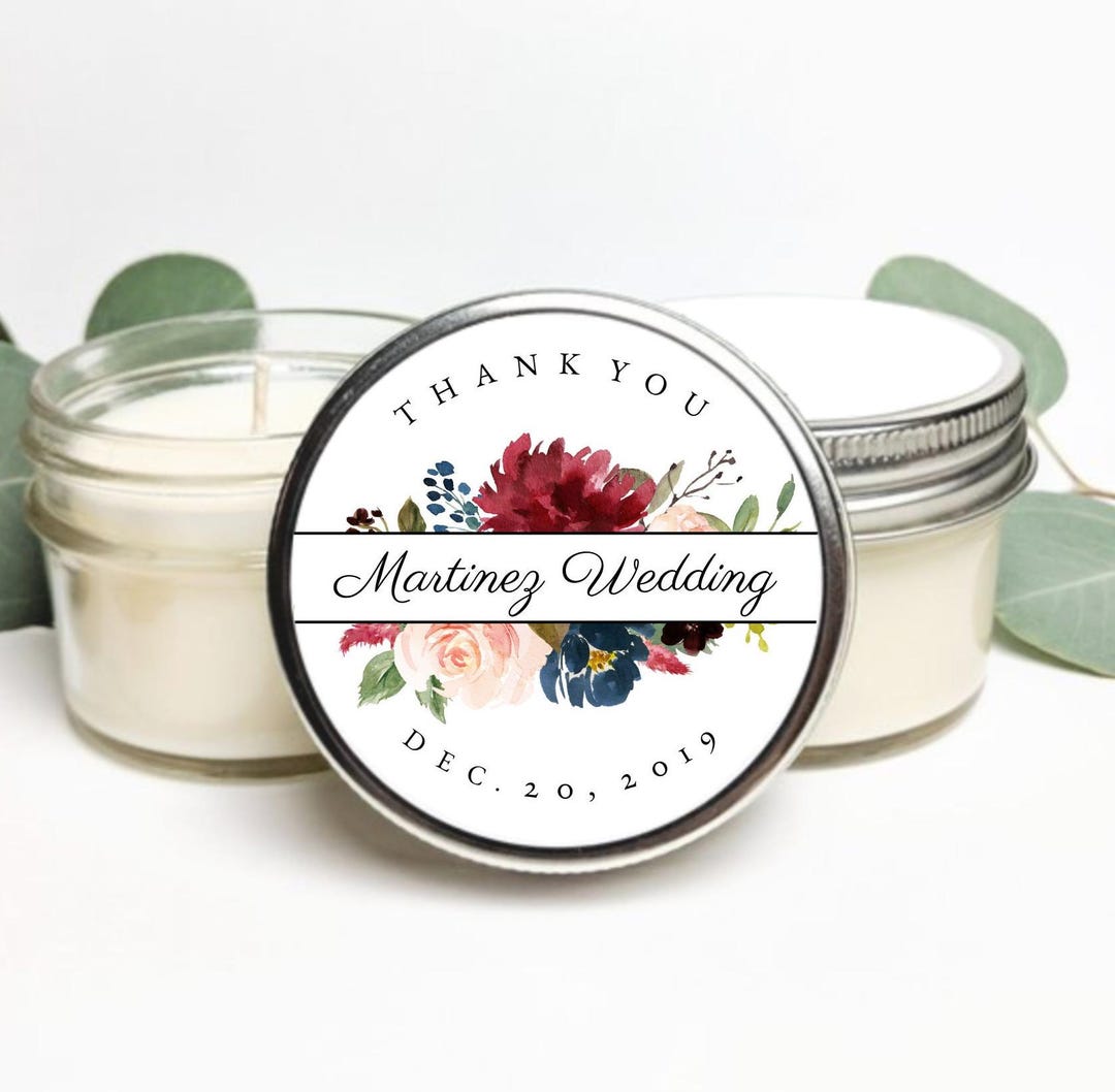 Bulk Custom Wedding Favor Soy Candles | Custom Candle Favors | Wedding ...
