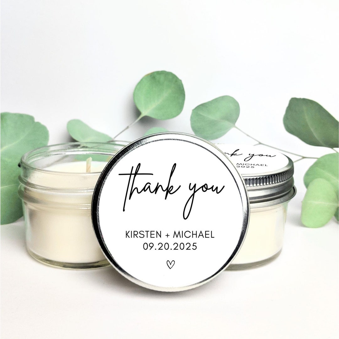 Bulk Set of Customized Favor Candles | Personalized Candle Favors for ...