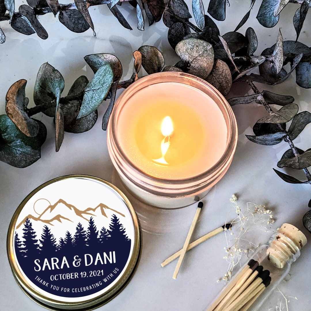 Wedding Favor Candles Bulk Mason Jar Favors Botanical Favors Wedding Candle Favor Custom Wedding