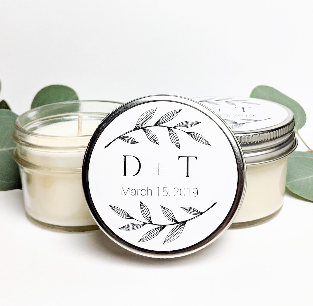 Personalized Wedding Favor Candles: 4oz Soy Mason Jar Gifts - Etsy