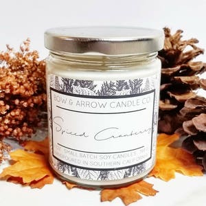 Spiced Cranberry 7 oz Candle | Christmas Candle | Cranberry Candle | Soy Candle | Spiced Cranberry Candle | Cranberry Scented | Gift Ideas |