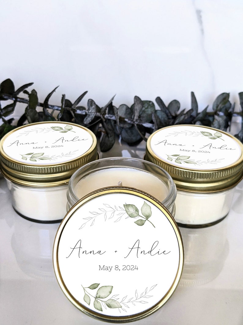 Custom Wedding Favor Candles | Set of 6 Candles Bulk Soy Candle Set ...