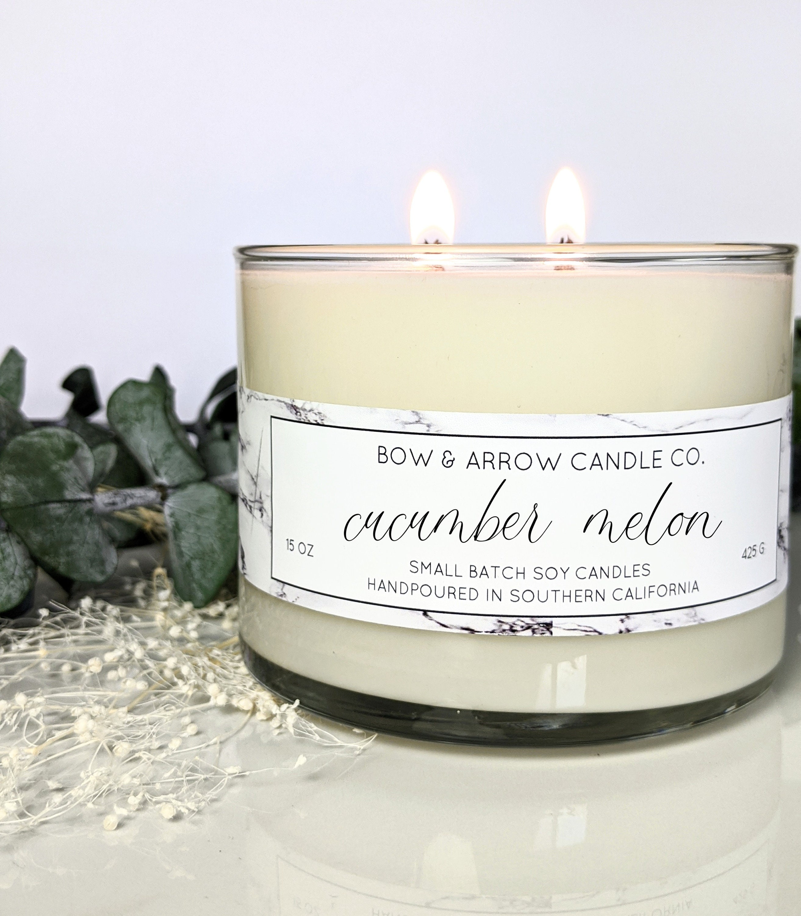 CUCUMBER MELON Soy Wax Candle Vegan Natural Essential Oil Spa Gift for Her  Aromatherapy Gift New Home Candle 