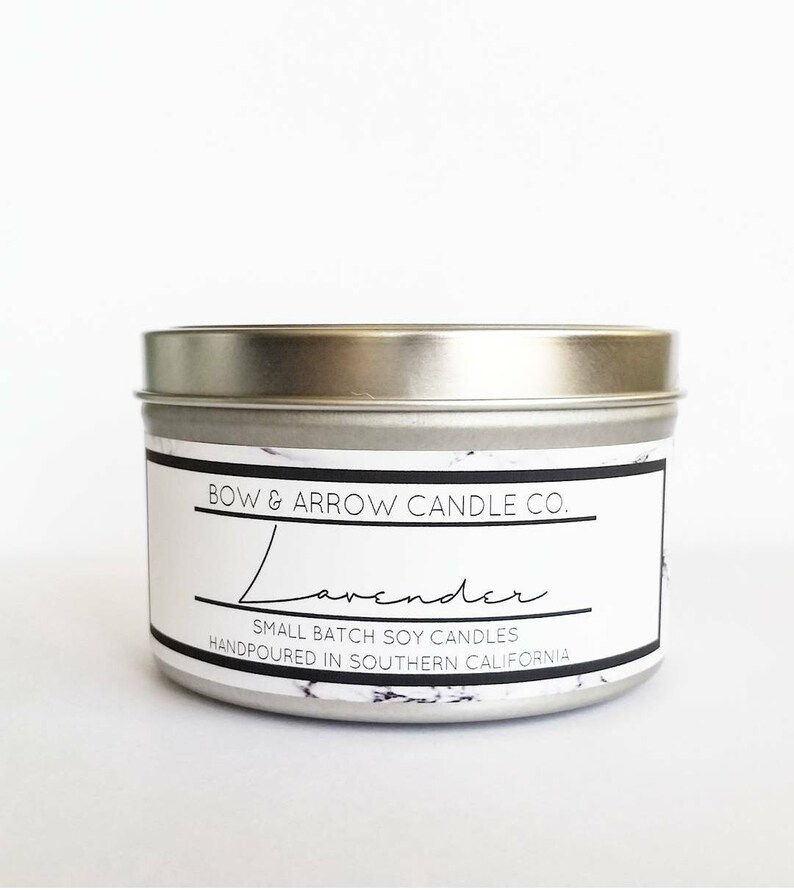 8 oz Natural Soy Candle Lavender Scented Lavender Candle Lavender Soy Candle 8 oz Tin Candle Scented Soy Candle Soy Candles |
