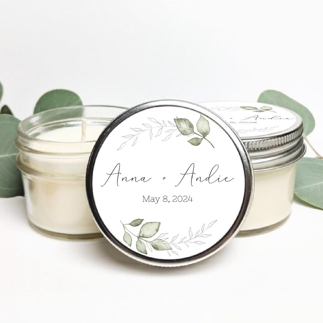 Custom Wedding Favor Candles | Set of 6 Candles Bulk Soy Candle Set ...