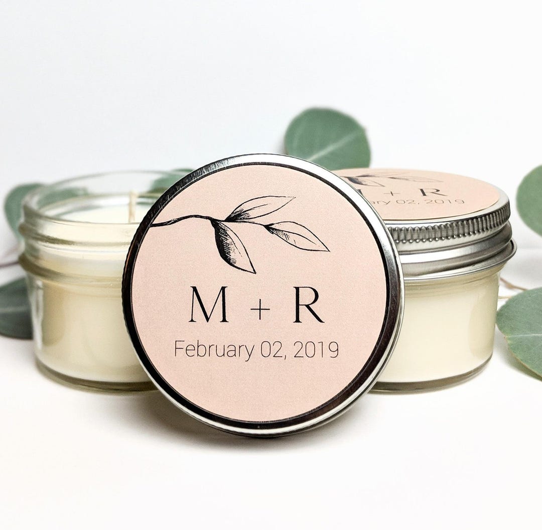 Bulk Soy Candle Wedding Favors | Rustic Wedding | Personalized Favors ...