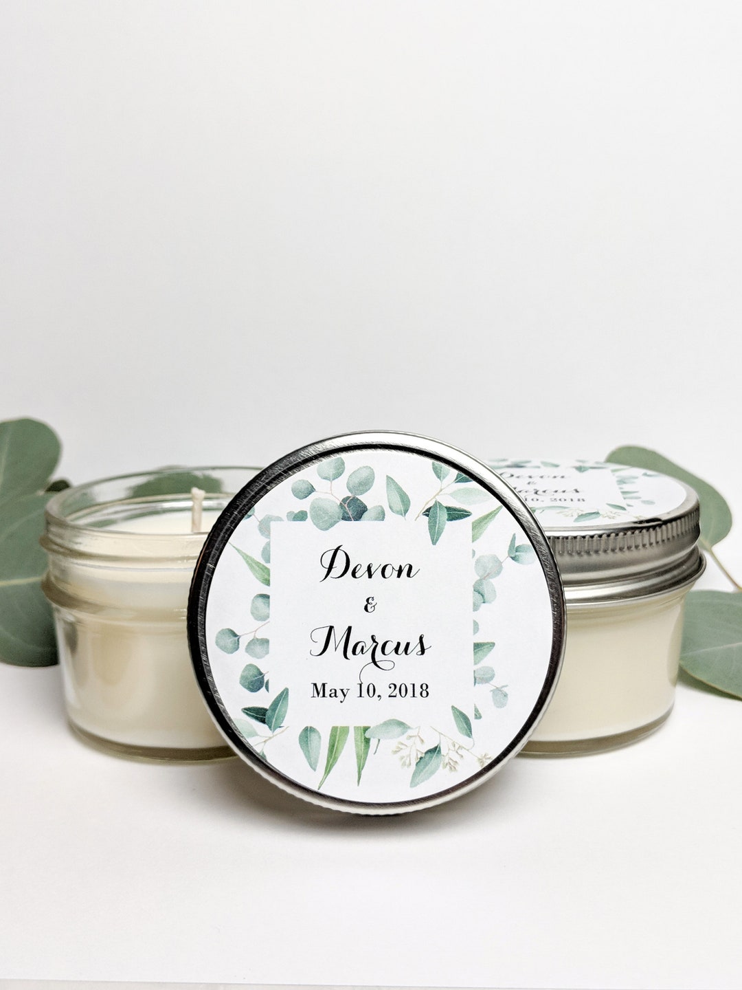 Bulk Custom Favor Candles | Personalized Soy Candles for Greenery ...