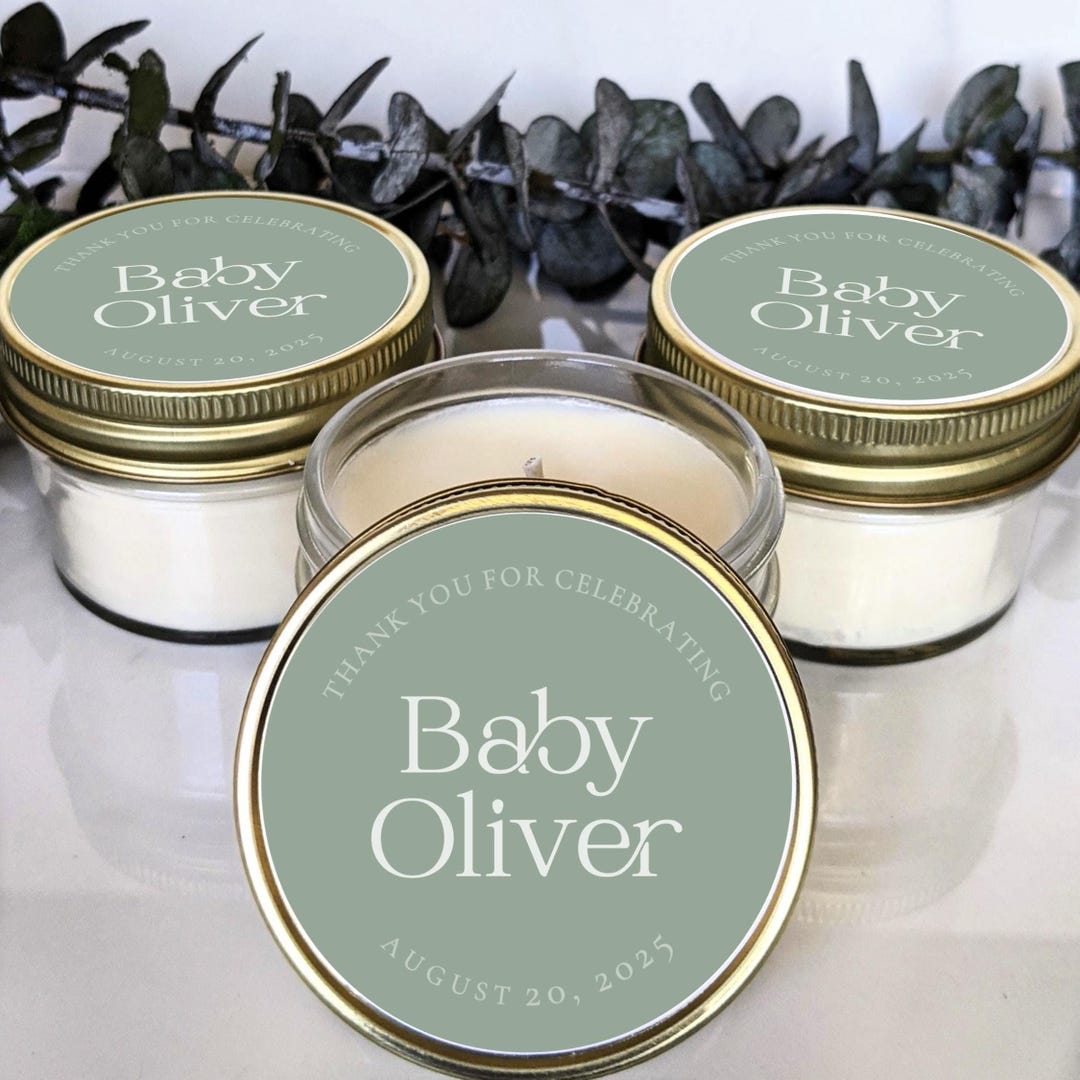 Bulk Baby Shower Candle Favors | Customized Soy Wax Candles for Modern ...