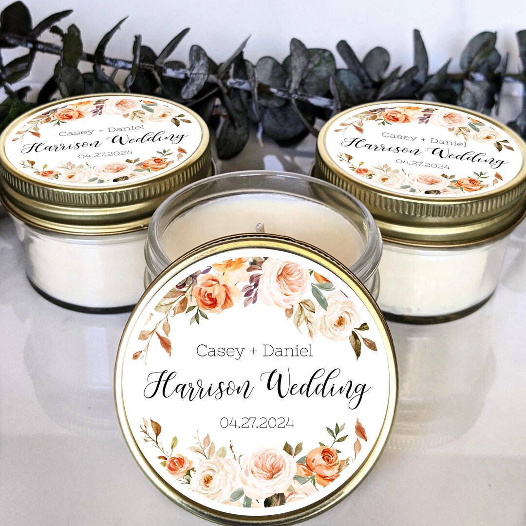 Bulk Custom Wedding Favor Soy Candles | Personalized Soy Candles for ...