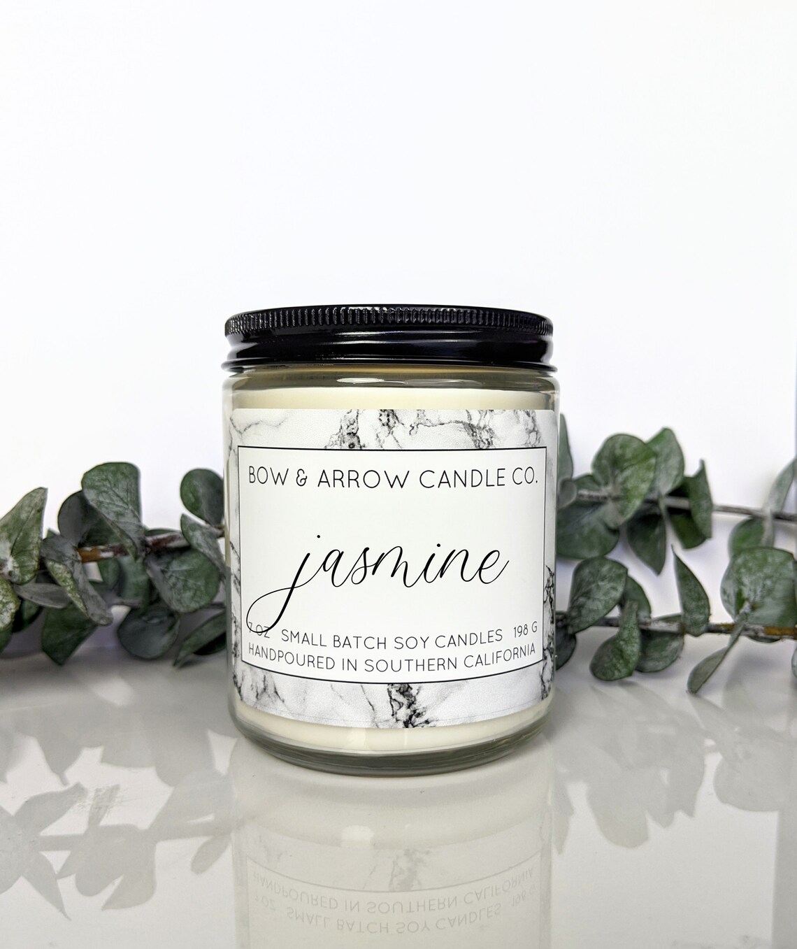 Natural Soy Candle Jasmine Scented 7 Oz Jar Candle Jasmine Etsy