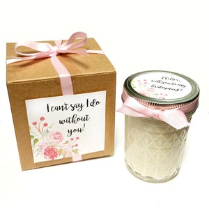 Custom Bridesmaid Proposal Soy Candle Gift: Rustic Wedding Favor