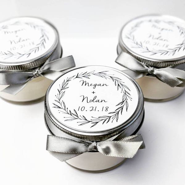 Wedding Favor Candles | Mason Jar Favors | Bridal Shower | Wedding Candle Favor | Custom Wedding Favor | Baby Shower Favor | Custom Favor