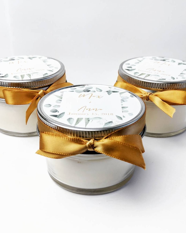 Wedding Favor Candles 50 Mason Jar Favors Botanical Favors Etsy