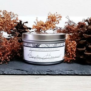 8 oz Natural Soy Candle Apple Harvest Scented | 8 oz Tin Candle | Apple Soy Candle | Autumn Candle | Scented Soy Candle | Soy Candles | Gift