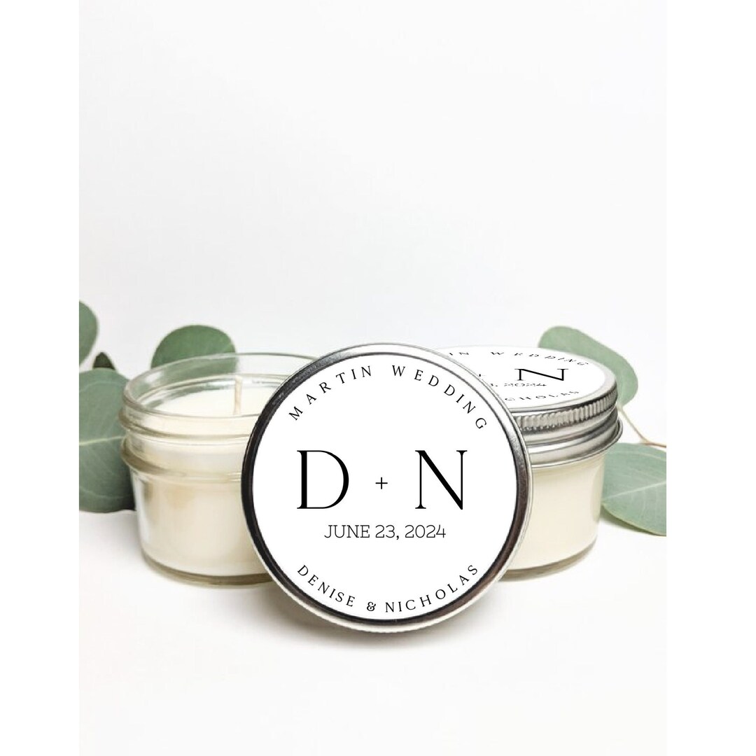 Personalized Wedding Favor Candles | Bulk Soy Candles | Modern ...