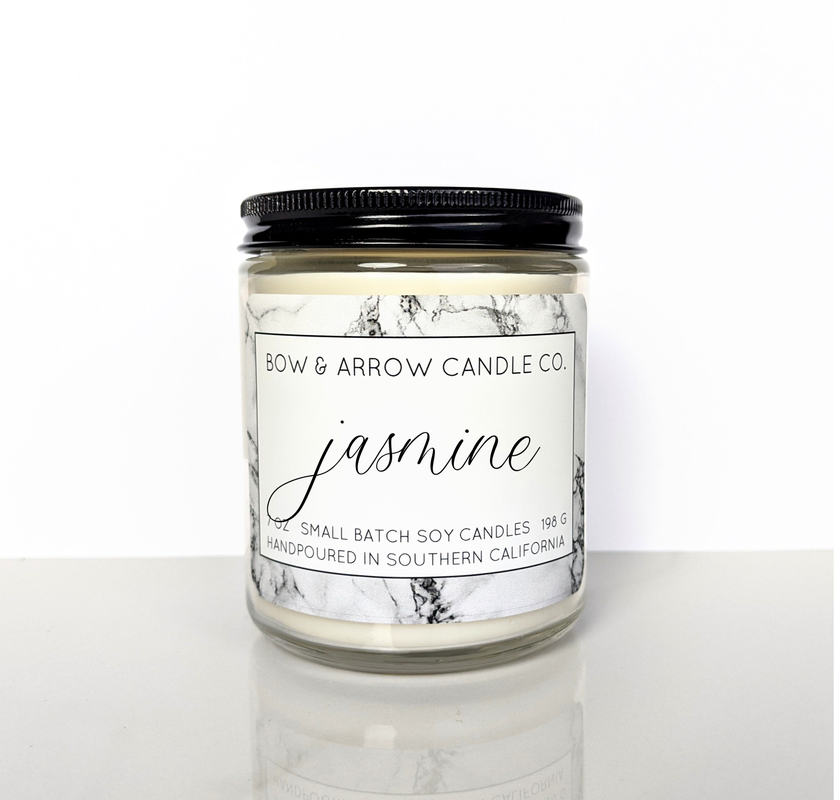 Natural Soy Candle Jasmine Scented 7 Oz Jar Candle Jasmine Etsy