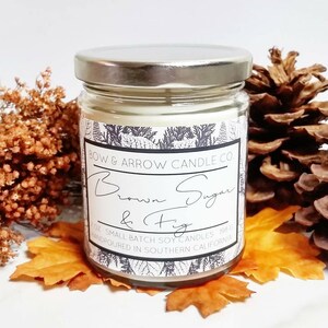 7 oz Natural Soy Candle Brown Sugar & Fig Scented | 7 oz Jar Candle | Fig Soy Candle | Fall Scents | Autumn Candle | Brown Sugar | Gift Idea