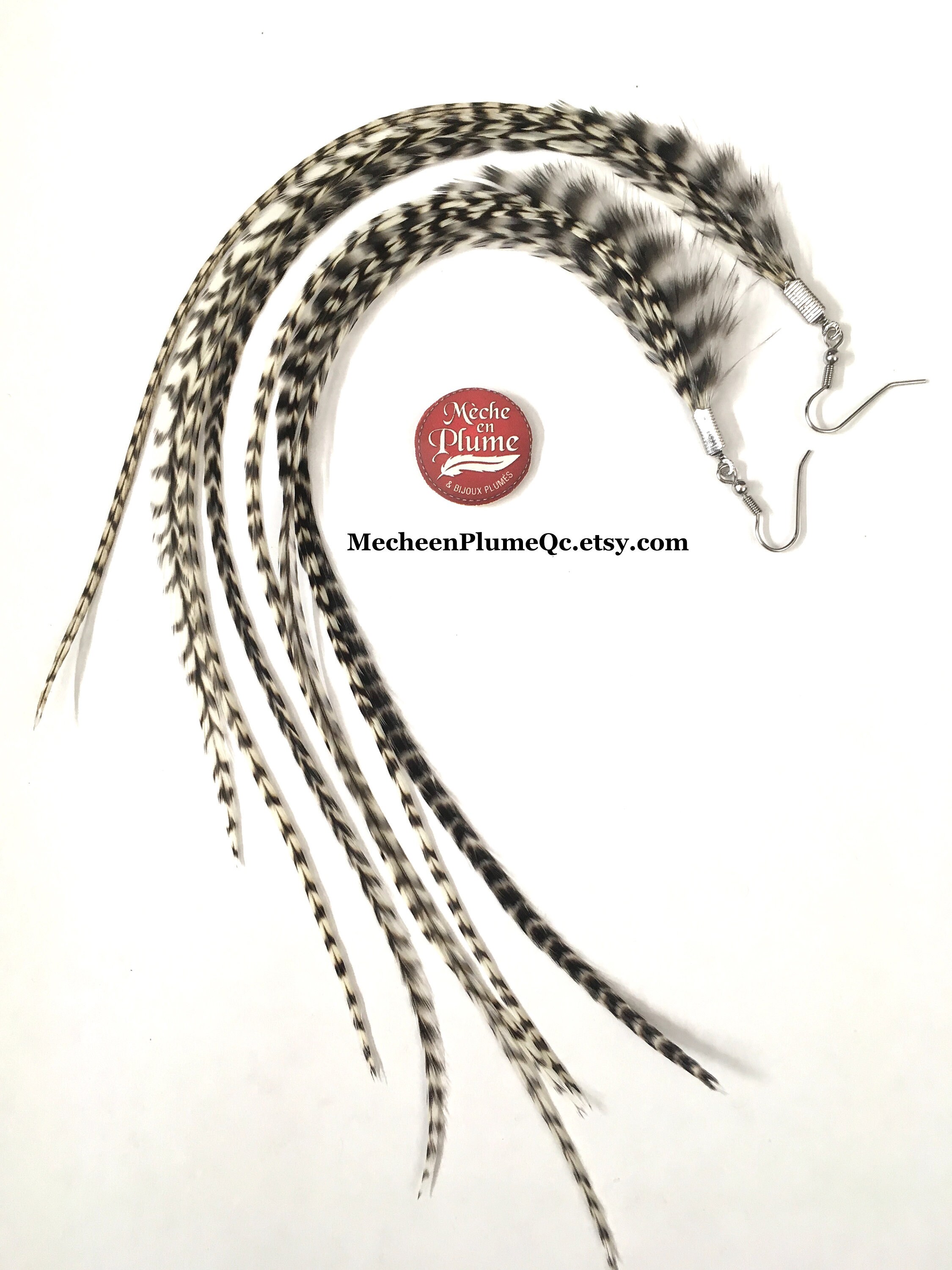 Long Grizzly Feather Earrings 8 10 12 Etsy Long Grizzly Feather Earrings 8 10 12 Etsy