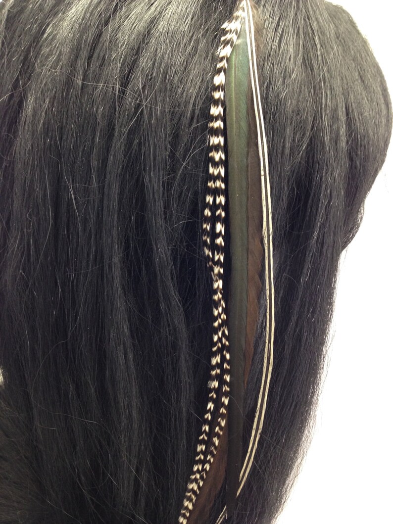 Hair Feather Extension 8'12' / 5 Feathers Bonded Etsy