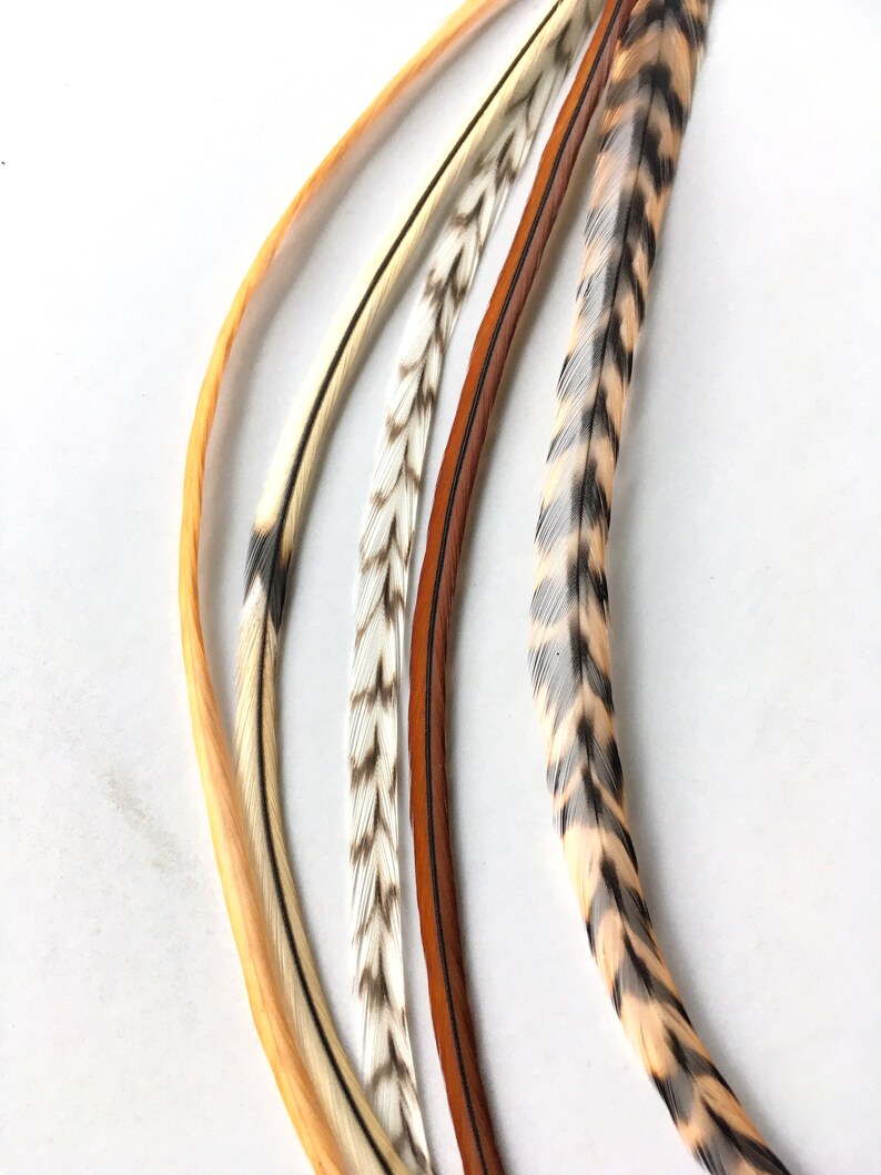 light feather colours perfect for Blond hair Feather extension Blondy Fairy Hair Feather extension kit of 5 natural bonded feathers