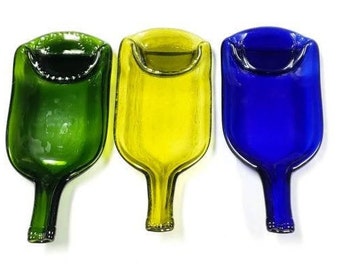 Upcycled Melted Wine Bottle Candy Dish or Snack Tray 1.5L bottle