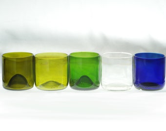 Handcrafted Wine Bottle Glass Tumbler, Flame Polished, 8 oz