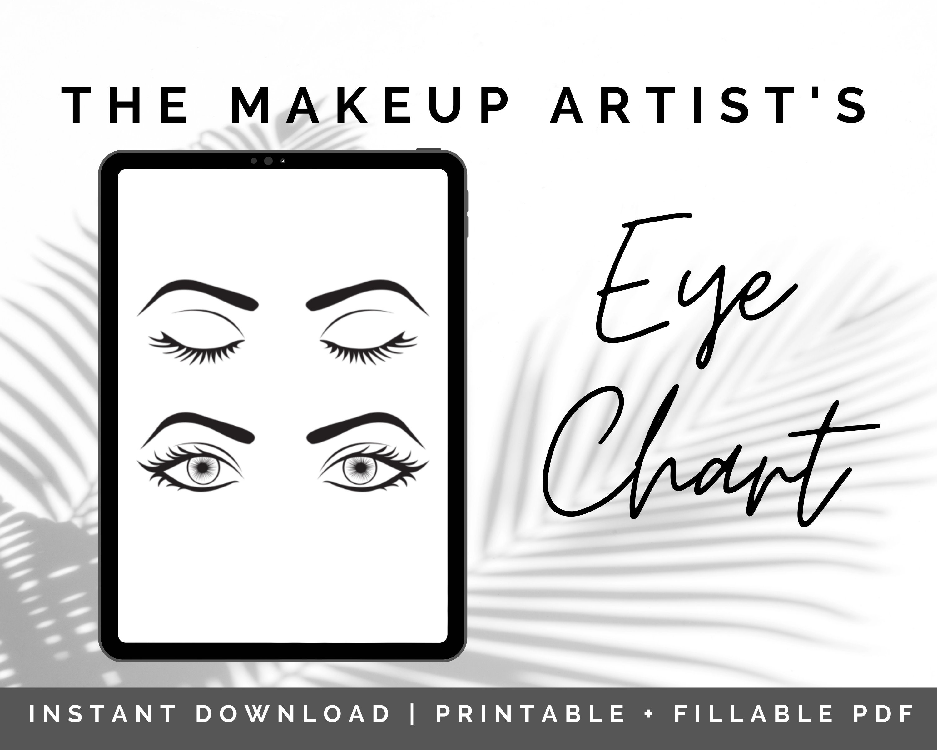 Makeup Artist Eye Chart Face Chart for Makeup Artist Eye Etsy