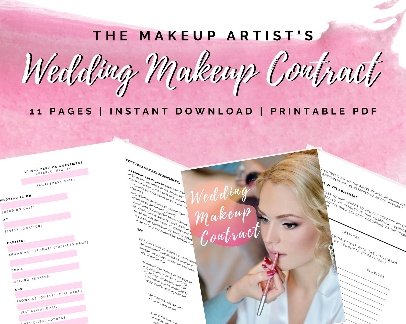 Wedding Makeup Contract for Makeup Artists Etsy