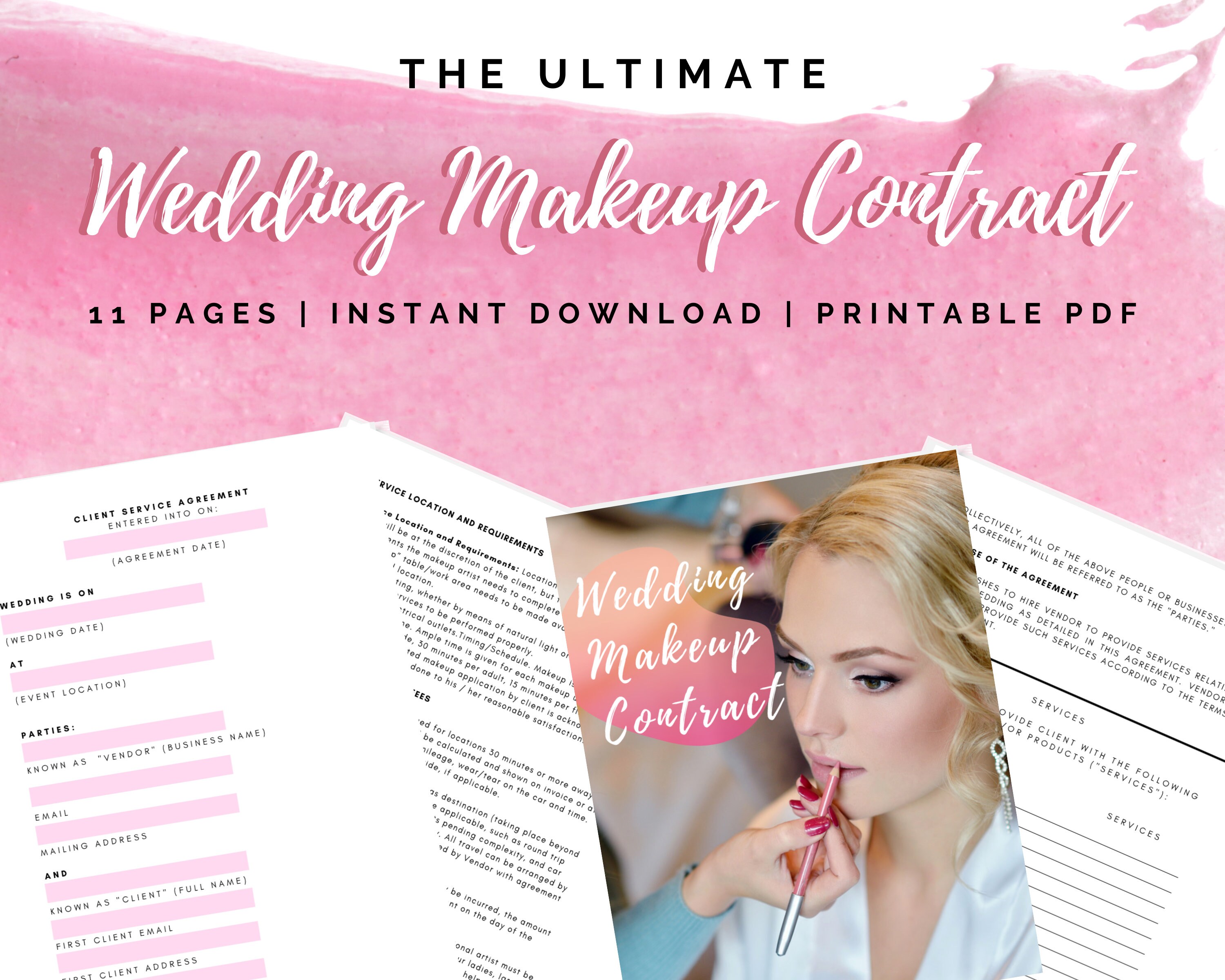 Wedding Makeup Contract for Makeup Artists Etsy