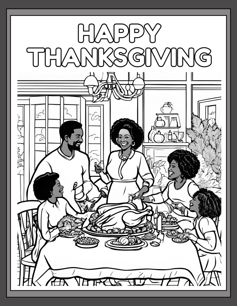Thanksgiving Day Coloring Pages Etsy