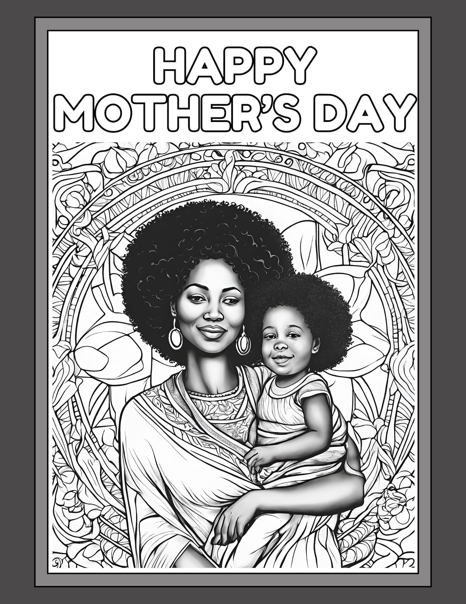 Black Mother's Day Coloring Pages 2 - Etsy