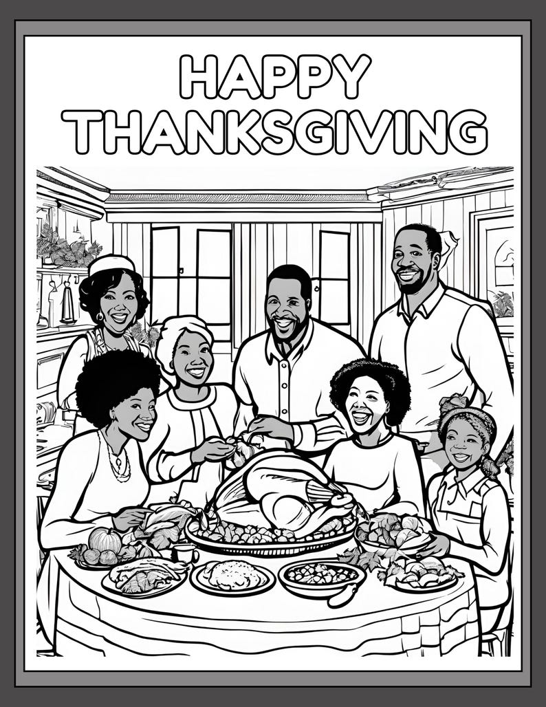 Thanksgiving Day Coloring Pages 2 Etsy