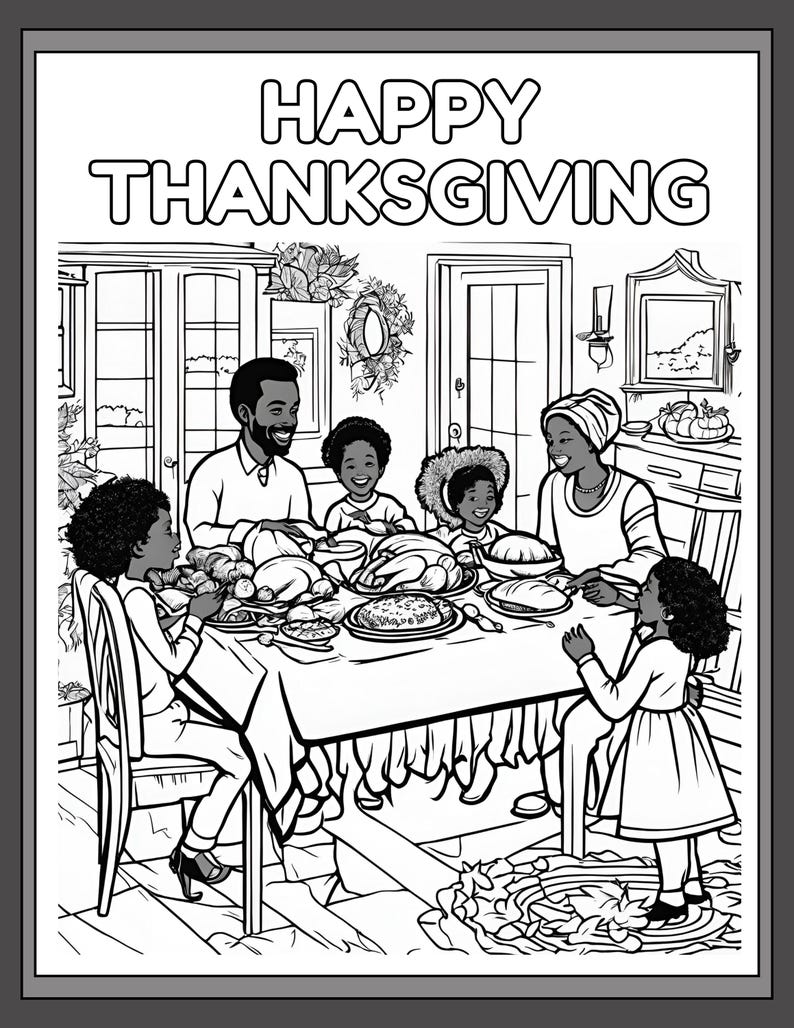 Thanksgiving Day Coloring Pages 2 Etsy