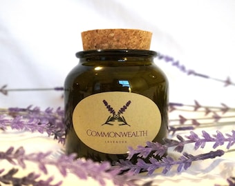 Lavender Beeswax Candle | Organic Essential Oils, Apothecary Jar
