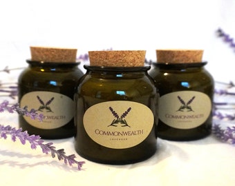Lavender Beeswax Candle Set | Organic Essential Oils, Apothecary Jars