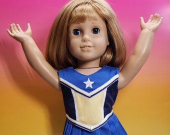 2003 American Girl Blue Gold Cheerleader Outfit