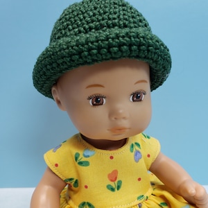 Variety of Crocheted Rolled Brim Doll Hats for your 8" Doll like American Girl Caring for Baby Dolls
